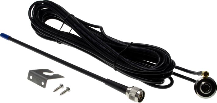 Photo of an AARC 433MHz 4.5dBi antenna with 10m cable & SMA connector.