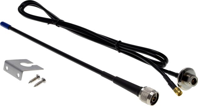 Photo of an AARC 433MHz 4.5dBi antenna with 2m cable & SMA connector.