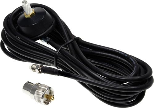 Photo of an Axis UHF antenna cable kit with an adaptor.