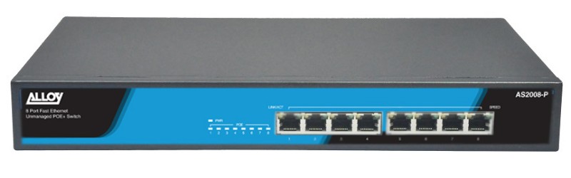 Alloy AS2008-P 8 Port Unmanaged Fast Ethernet 802.3at PoE Switch jpg