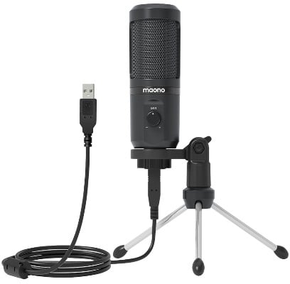 USB Gaming Microphone with Mic Gain Control with Tripod Desk Stand jpg
