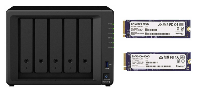 Synology Bundle 2 - DS1520+ NAS + 2 x Synology NVMe SNV3400-400G