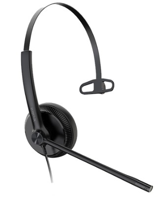 Yealink TEAMS-UH34-M Professional USB Wired Headset, TEAMS Certified, Single Leather Earpiece jpg
