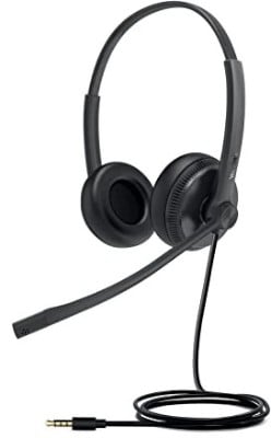 Yealink UHD342 Wideband 3.5mm Dual Headset with Soft Leather Ear Cushion jpg