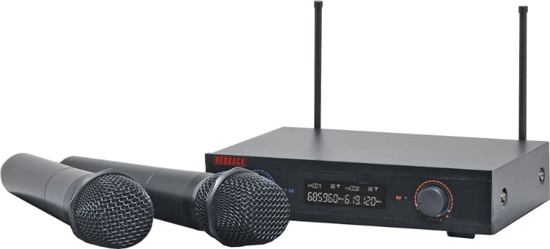 UHF Wireless Microphone System 2 Channel with 2 Mics jpg