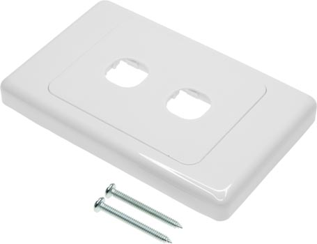 Photo of a wall plate that is S3 premium Australian / New Zealand WPC2 style.