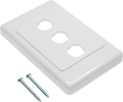 Photo of a wall plate that is S3 premium Australian / New Zealand WPC3 style.