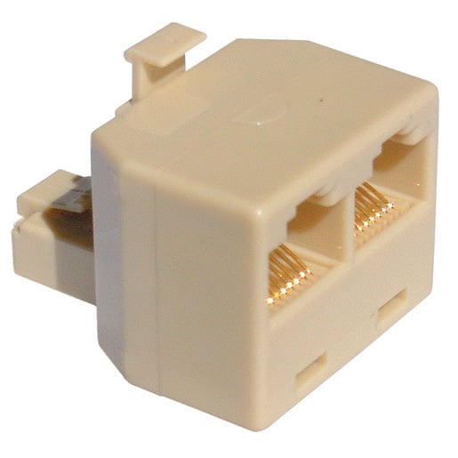 Cream coloured RJ45 Double Adapter