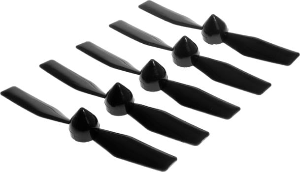 Photo of a 5 pack of 124mm black aeroplane propellers.