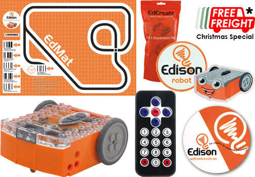 Photo of an Edison v2 Robot bonus bundle. Free freight Christmas special 2018.