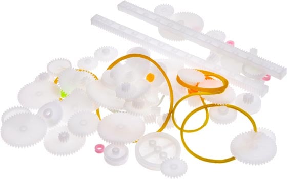 Photo of an assorted plastic gear pack with 75 pieces.