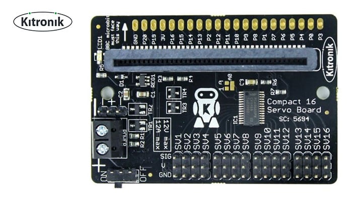 Kitronik Compact 16 Servo Driver Board for the BBC Micro:bit