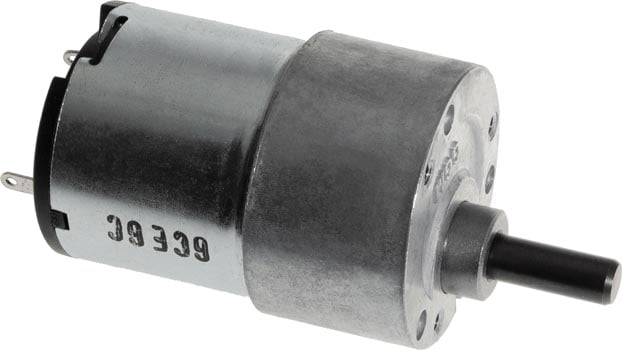 Photo of an 18:1 geared DC motor.