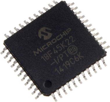 Photo of a PICAXE-40X2 surface mount chip (44TQFP).