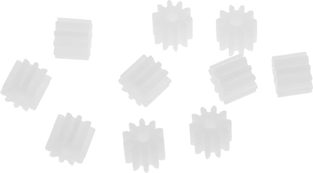 Photo of a 6.8mm diameter 10 teeth pinion gear, available in a pack of 10.