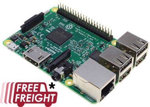 Photo of a Raspberry Pi model B.
