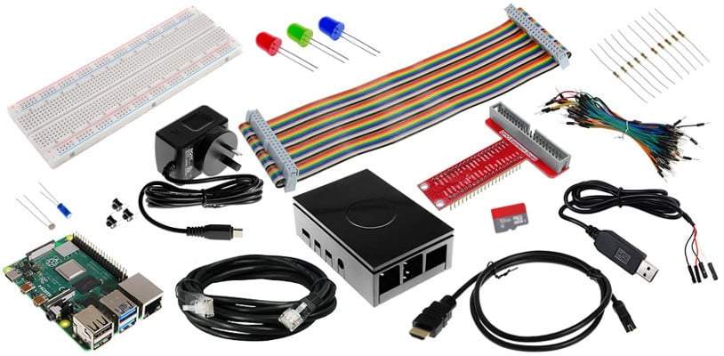 Raspberry Pi 4 Model B GPIO Starter Pack with Raspberry Pi