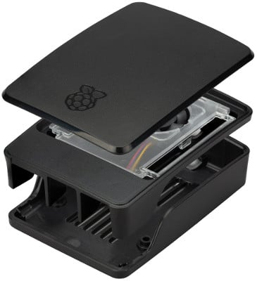 Raspberry Pi 5 Case with In-Built Fan Black