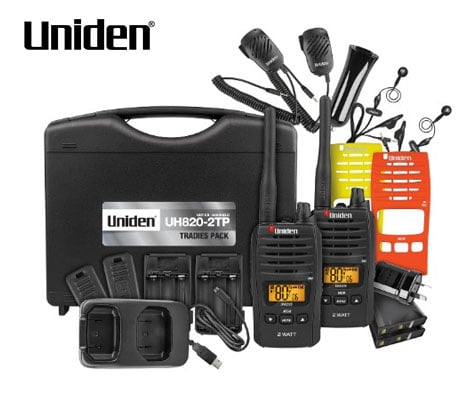 Uniden UH820S 2TP 2Watt Twin Tradies Pack