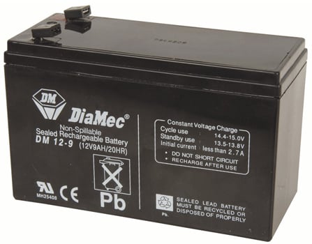 Photo of a 12V 9Ah replacement UPS SLA battery.