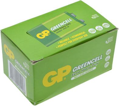 9V Batteries 10 Pack Extra Heavy Duty Greencell