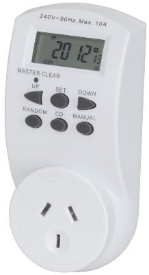 Digital Mains Timer Switch 10A 240V with LCD Display