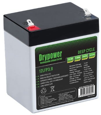 Drypower 12V 3.8Ah LiFePO4 Battery jpg