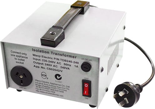 Photo of an isolation transformer one amp.