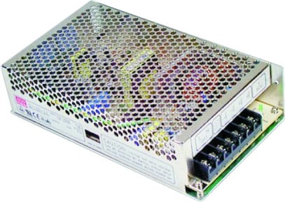 Photo of a Meanwell open frame switchmode power supply.