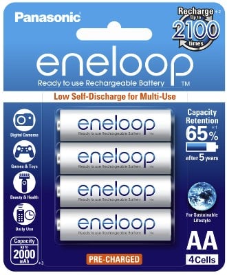 Panasonic Eneloop AA Rechargeable Batteries Ni-MH 2000mAH 1.5V