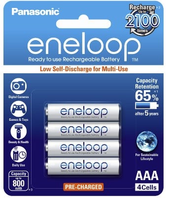 Panasonic Eneloop AAA Rechargeable Batteries Ni-MH 800mAH 1.2v