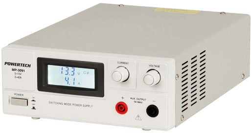 Photo of a 3-15VDC 40AMP laboratory power supply.