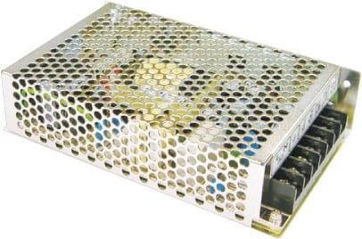 Photo of a Meanwell D-60A model open frame power supply.