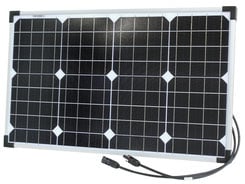 Photo of a 12 volt 40 watt monocrystalline solar panel that is 661mm wide and 402mm tall.