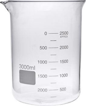 3000ml Glass Beaker Low Form GG17 Borosilicate Front