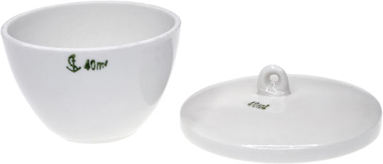 40ml Crucible Low Form Porcelain with Lid