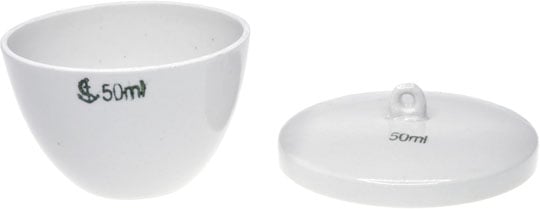 50ml Crucible Low Form Porcelain With Lid Wiltronics