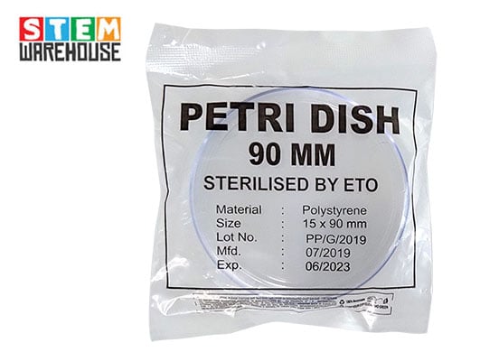 Petri Culture Dish ETO Sterilised 90mm Individually Sealed