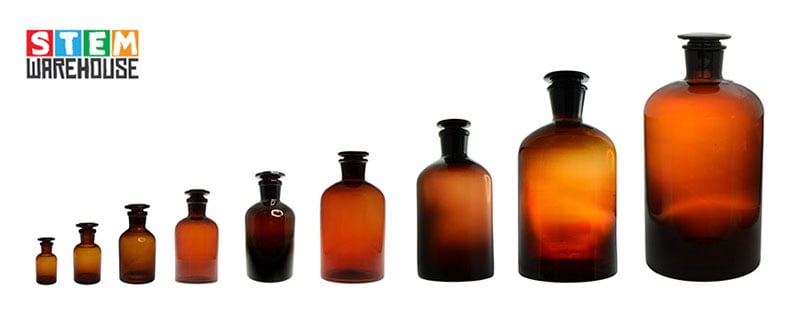 Amber Glass Reagent Bottles Narrow Mouth Glass Stopper