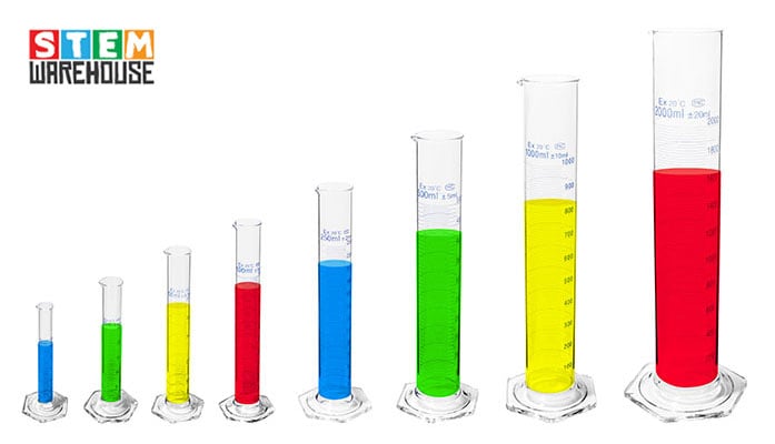 Measuring Cylinders Borosilicate Glass Graduated with Hex Base