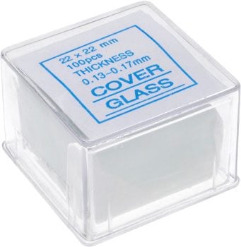 Microsope Slide Cover Slip Glass 22mm Square Box Of 100