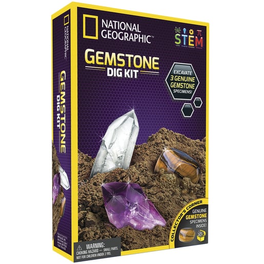 Photo of a gemstone digging science kit.