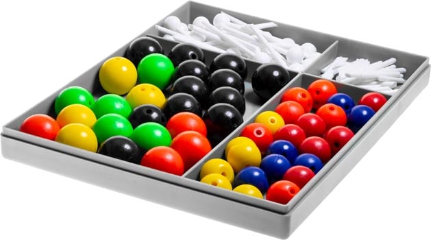 Photo of a 120 ball atomic model set.