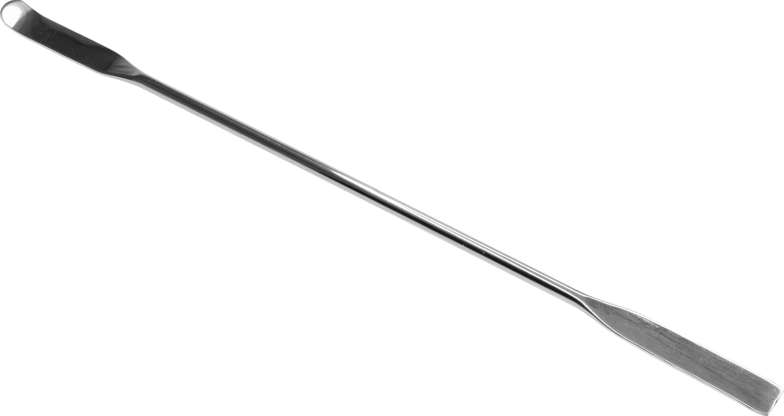 Photo of a 200mm long stainless steel spatula with a chataways end.