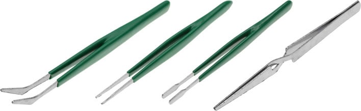 TL1052 Stainless Steel Tweezers - Set of 4