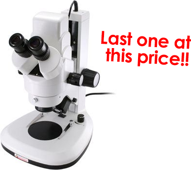 Photo of a stereo zoom digital microscope. Last one at this price.