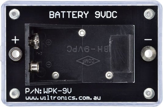 Battery 9VDC. P/N: WPK-9V. www.wiltronics.com.au