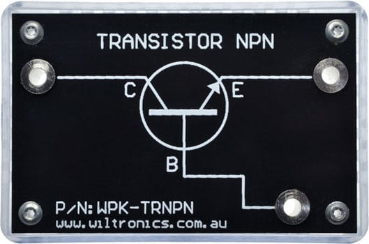 Transistor NPN. P/N: WPK-TRNPN. www.wiltronics.com.au