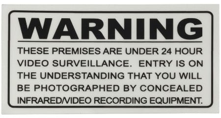 Video Surveillance Warning Sticker