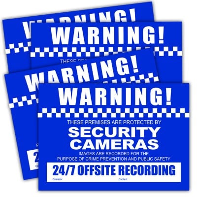 CCTV Warning Stickers (4 pack) - A4 Size jpg